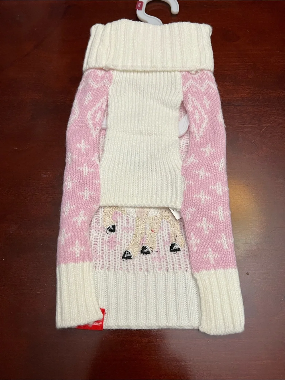 Clarice Knit Dog Sweater - Pink Reindeer Design